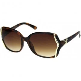Oversized Rhinestone Bling 90s Classic Womens Plastic Butterfly Designer Sunglasses - Tortoise Brown - CO18QA404D6 $23.36