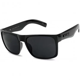 Square Men's Original Hardcore Black Classic Square Sunglasses with Dark Tinted Lenses - Black Frame - Black - CG18UECLCXZ $1...