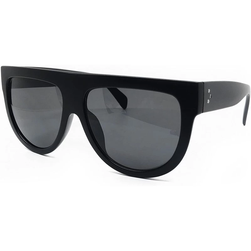 Oversized 6520 Oversize XL Mirror Tint Havana Shadow Style Designer Flat Top Womens Mens Sunglasses - Black. - CT18GX8ZD27 $1...