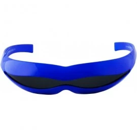 Aviator Futuristic Space Robot Alien Rave DJ Costume Party Cyclops Shield Sun Glasses for Women & Men - Blue - Black - CH18U7...