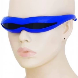 Aviator Futuristic Space Robot Alien Rave DJ Costume Party Cyclops Shield Sun Glasses for Women & Men - Blue - Black - CH18U7...
