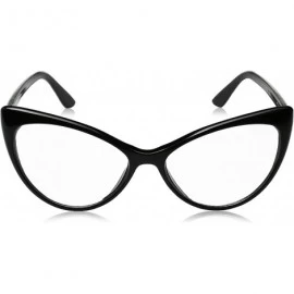Round Super Cat Eye Glasses Vintage Inspired Mod Fashion Clear Lens Eyewear - Black - C5117X3BPY9 $10.22