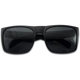 Square Men's Original Hardcore Black Classic Square Sunglasses with Dark Tinted Lenses - Black Frame - Black - CG18UECLCXZ $1...