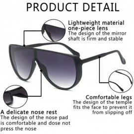 Oversized Retro square sunglasses for women men oversized frame colorful lens flat top sunglasses UV400 protect - 6 - CW196YA...