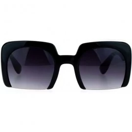 Butterfly Crop Bottom Womens Large Rectangular Butterfly Plastic Sunglasses - Black - CC127WNF315 $19.01