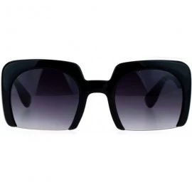 Butterfly Crop Bottom Womens Large Rectangular Butterfly Plastic Sunglasses - Black - CC127WNF315 $10.02