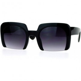 Butterfly Crop Bottom Womens Large Rectangular Butterfly Plastic Sunglasses - Black - CC127WNF315 $10.02