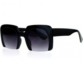 Butterfly Crop Bottom Womens Large Rectangular Butterfly Plastic Sunglasses - Black - CC127WNF315 $10.02