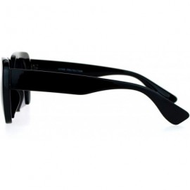 Butterfly Crop Bottom Womens Large Rectangular Butterfly Plastic Sunglasses - Black - CC127WNF315 $10.02