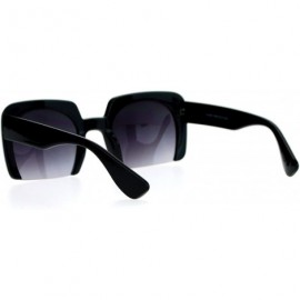 Butterfly Crop Bottom Womens Large Rectangular Butterfly Plastic Sunglasses - Black - CC127WNF315 $10.02