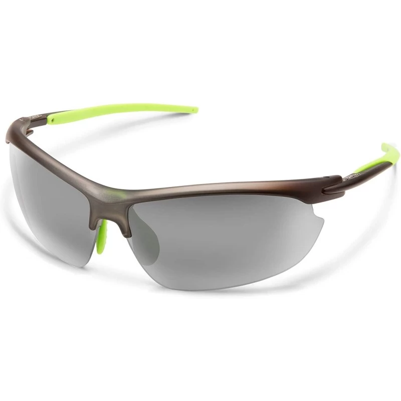 Semi-rimless Slant Polarized Sunglasses - Matte Smoke - CX18759AH0K $30.10