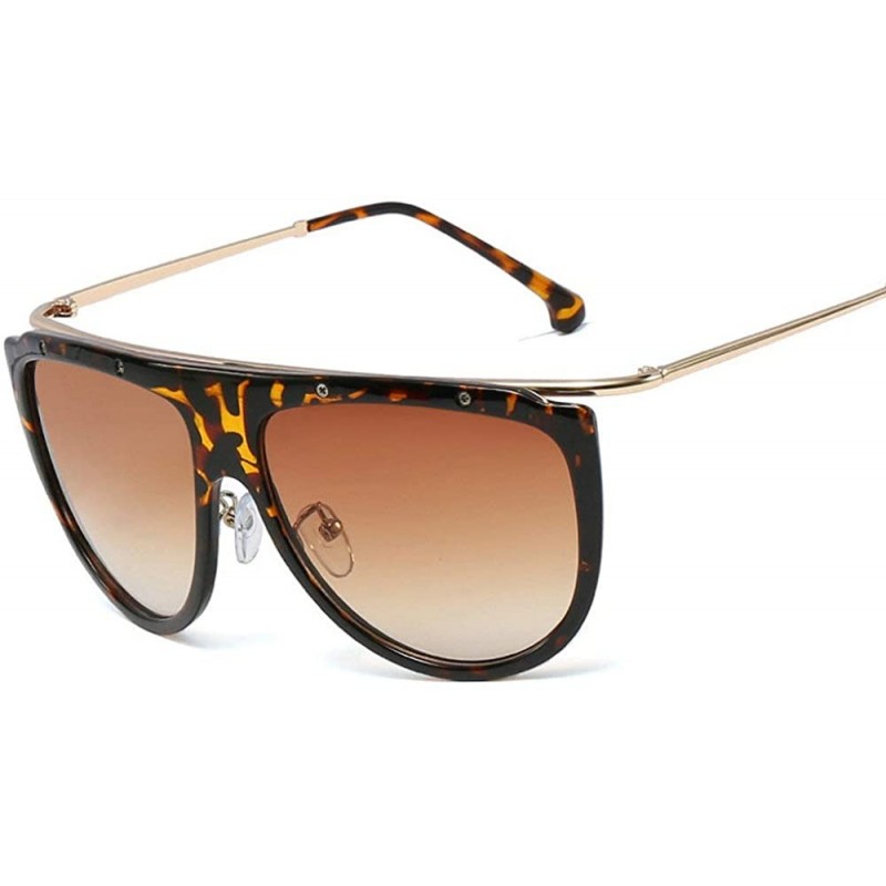 Round Fashion Big Frame Siamese Sunglasses Trend Rivet Metal Legs Sunglasses Ladies Vintage Round Men Sun Glasses - CM192EDHZ...