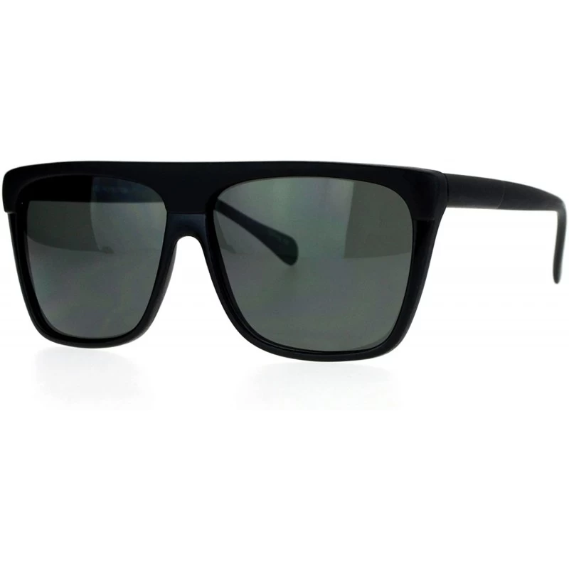 Square Unisex Fashion Sunglasses Classic Square Flat Matted Top Frame UV 400 - Black (Black) - CL187NLX4T2 $9.19