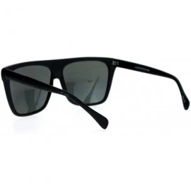 Square Unisex Fashion Sunglasses Classic Square Flat Matted Top Frame UV 400 - Black (Black) - CL187NLX4T2 $9.19