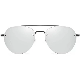 Round Sunglasses Unisex Polarized 100% UV Blocking Fishing and Outdoor Climbing Driving Glasses Metal Rimless Round - CZ18W5H...