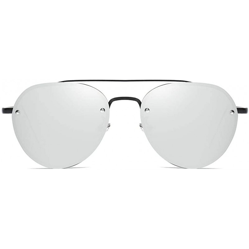 Round Sunglasses Unisex Polarized 100% UV Blocking Fishing and Outdoor Climbing Driving Glasses Metal Rimless Round - CZ18W5H...