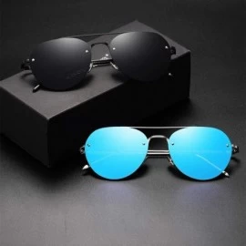 Round Sunglasses Unisex Polarized 100% UV Blocking Fishing and Outdoor Climbing Driving Glasses Metal Rimless Round - CZ18W5H...