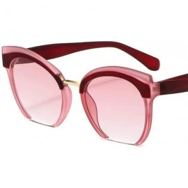 Cat Eye Trendy Colored Half Frame Cat Eye Sunglasses Women Eyeglasses - 5 - CV18WZUOXCR $47.00