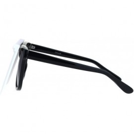 Rectangular Unique Collapsible Sun Visor Horn Rim Hipster Plastic Sunglasses - Black Smoke White - CX18K3WAS07 $7.66
