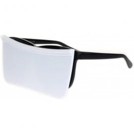 Rectangular Unique Collapsible Sun Visor Horn Rim Hipster Plastic Sunglasses - Black Smoke White - CX18K3WAS07 $7.66