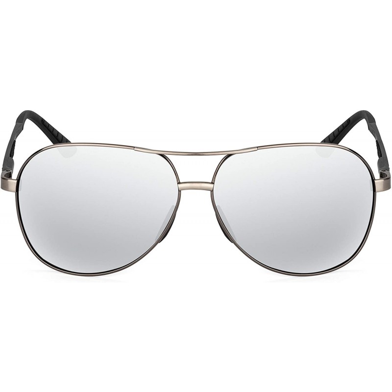 Sport XXL extra large Classic Round Aviator Polarized Sunglasses for big wide heads 150mm - Gunmetal - C4189X54ZI6 $22.33