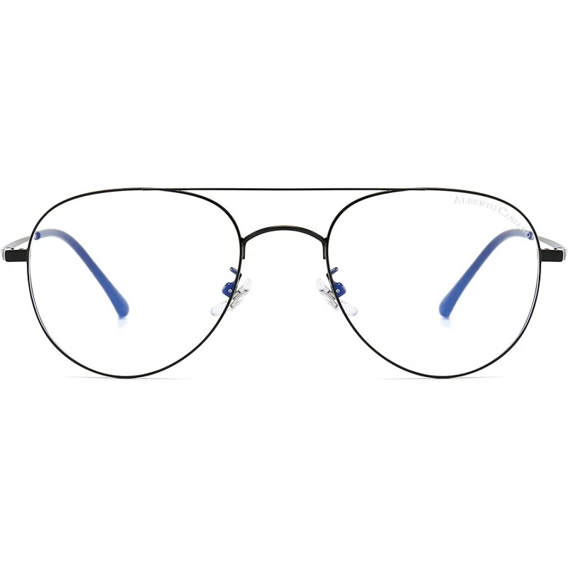 Aviator Blue Light Blocking Glasses Aviator Computer Game eyeglasses - Black - C218AD5E2XY $39.12