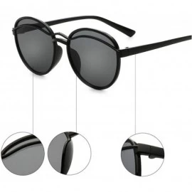 Oversized Classic style Round Sunglasses for Men or Women Plate Resin UV 400 Protection Sunglasses - Gray - CU18T2TDK52 $17.09