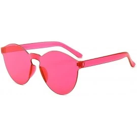 Round Unisex Fashion Candy Colors Round Outdoor Sunglasses Sunglasses - Rose Red - CV199S7U946 $18.66