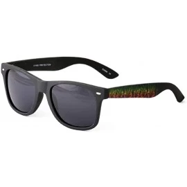 Square Black Square Rasta Marijuana Weed Leaf Print Sunglasses - C9192WOR90H $10.14