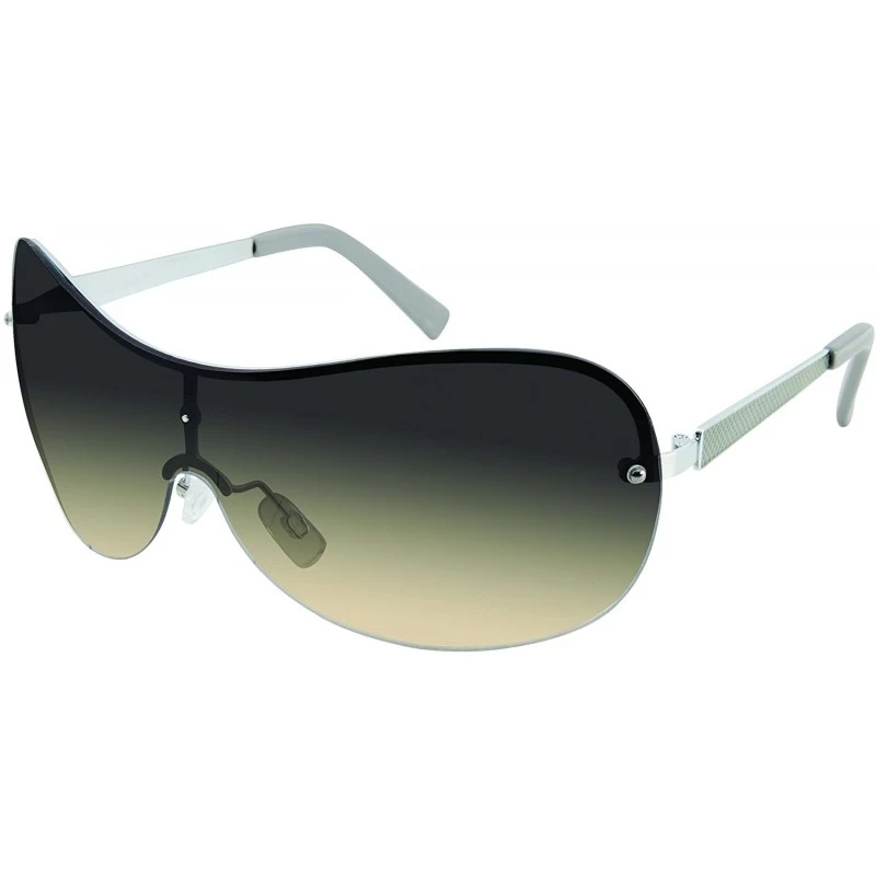 Shield Women's 444SP Shield Sunglasses with 100% UV Protection - 135 mm - Silver/ Grey - C2180ZDUWY5 $20.88