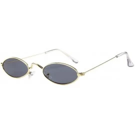 Rimless Men Women Retro Small Oval Sunglasses - Fashion Metal Frame Shades Eyewear - E - C5196OIQ8C3 $18.74