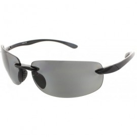 Wrap Fiore Island Sol Polarized and Non-Polarized Sunglasses Rimless TR90 for Men and Women - Black - Non-polarized - CL195CX...