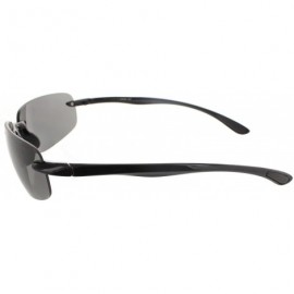 Wrap Fiore Island Sol Polarized and Non-Polarized Sunglasses Rimless TR90 for Men and Women - Black - Non-polarized - CL195CX...