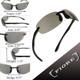 Wrap Fiore Island Sol Polarized and Non-Polarized Sunglasses Rimless TR90 for Men and Women - Black - Non-polarized - CL195CX...