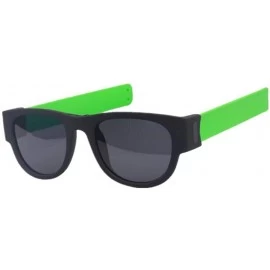 Aviator Creative Foldable Men Women Sunglasses Wristband Slappable Sun Glasses Black - Orange - C618Y3NLKUZ $11.69