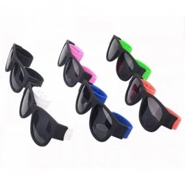 Aviator Creative Foldable Men Women Sunglasses Wristband Slappable Sun Glasses Black - Orange - C618Y3NLKUZ $11.69