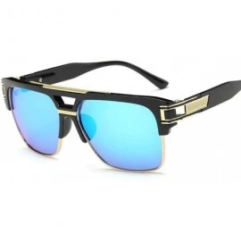 Square 2019 Retro Square Sunglasses Men Women Brand Designer Plain Mirror Male 1 - 9 - CX18YKSW9L4 $25.71