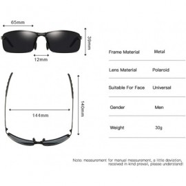 Wrap Polarized Sport Sunglasses for Men Ideal for Driving Fishing Cycling and Running UV Protection - B - CX198NA8C2M $18.20