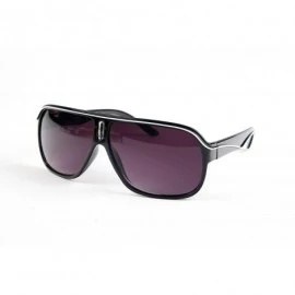 Aviator Unisex Sporty Fashion Aviator Sunglasses P2026 - Black-gradientsmoke Lens - C311CFY7A0X $26.21