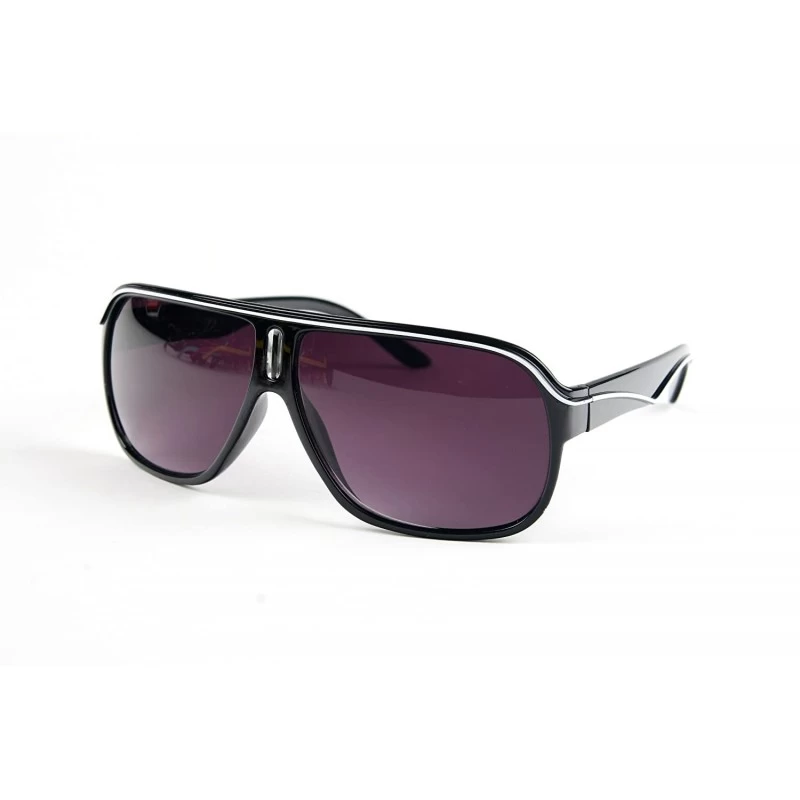 Aviator Unisex Sporty Fashion Aviator Sunglasses P2026 - Black-gradientsmoke Lens - C311CFY7A0X $15.73