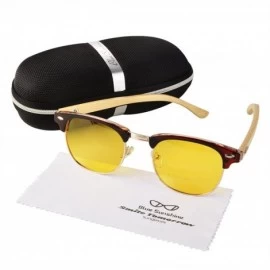 Oval Polarized HD Night Driving Glasses Anti Glare Safe Night Vision Sunglasses - Tan - CQ189OR8KSM $14.50