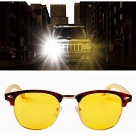 Oval Polarized HD Night Driving Glasses Anti Glare Safe Night Vision Sunglasses - Tan - CQ189OR8KSM $14.50