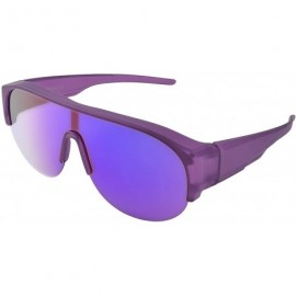 Semi-rimless Polarized Over Glasses Sunglasses Mirrored Lens Semi-rimless Frame for Women Men - Purple - CX18R5CKWI5 $20.01