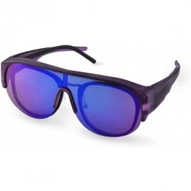 Semi-rimless Polarized Over Glasses Sunglasses Mirrored Lens Semi-rimless Frame for Women Men - Purple - CX18R5CKWI5 $9.76