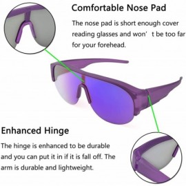 Semi-rimless Polarized Over Glasses Sunglasses Mirrored Lens Semi-rimless Frame for Women Men - Purple - CX18R5CKWI5 $9.76
