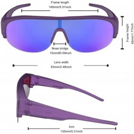 Semi-rimless Polarized Over Glasses Sunglasses Mirrored Lens Semi-rimless Frame for Women Men - Purple - CX18R5CKWI5 $9.76
