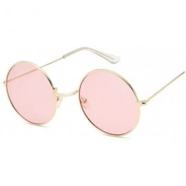 Round Round Small Sunglasses Women Er Vintage Metal Cheap Sun Glasses Female Retro Circle Eyewear - Goldpink - CL198AHMRWE $4...