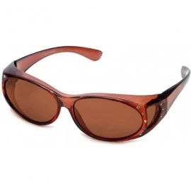 Oval Polarized Wear-Over Sunglasses 2866 - Bronze W/ Crystals - CR11P07OTIJ $17.00