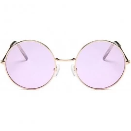 Round Round Small Sunglasses Women Er Vintage Metal Cheap Sun Glasses Female Retro Circle Eyewear - Goldpink - CL198AHMRWE $2...