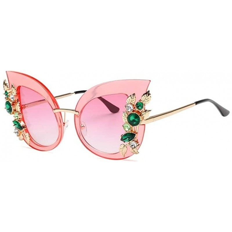 Cat Eye Ladies Fashion Sunglasses Cat Eye HD Lenses with Case Plastic Durable Frame UV Protection Mother's Gift - Pink - CM18...